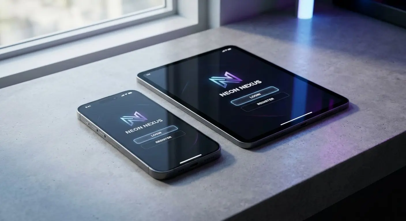 iPhone och iPad med PlayOJO-liknande gränssnitt och fokus på inloggning