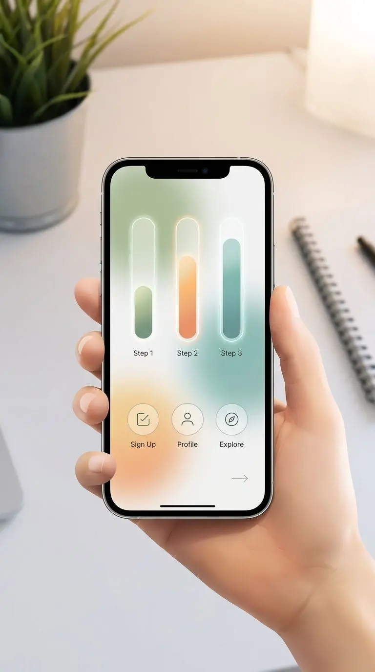 Steg för steg-visualisering för att komma igång i mobilen