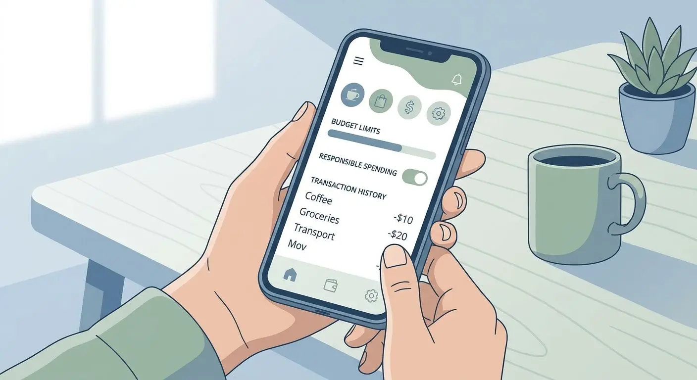 Spelare som följer budget och betalningshistorik i mobilen