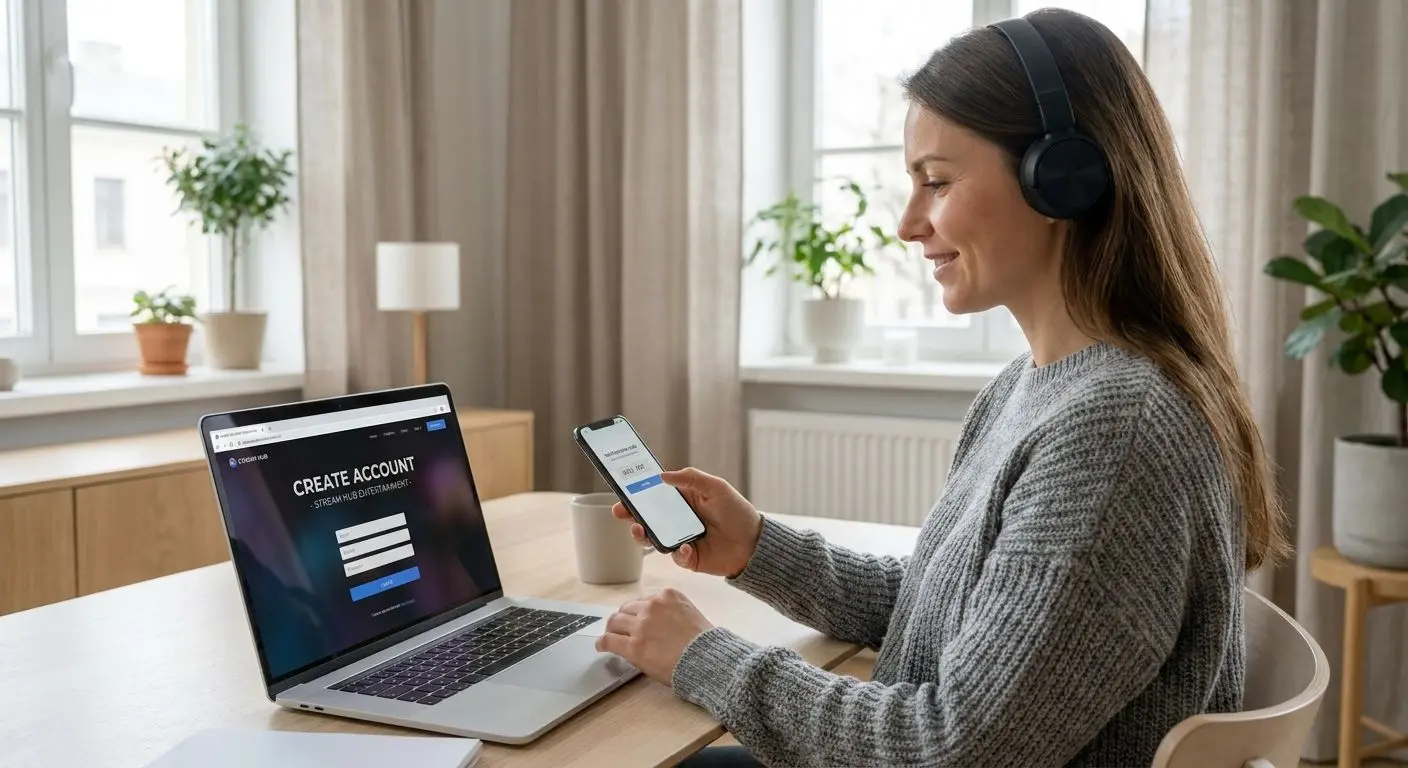 Spelare som just skapat konto online vid registreringsskärm