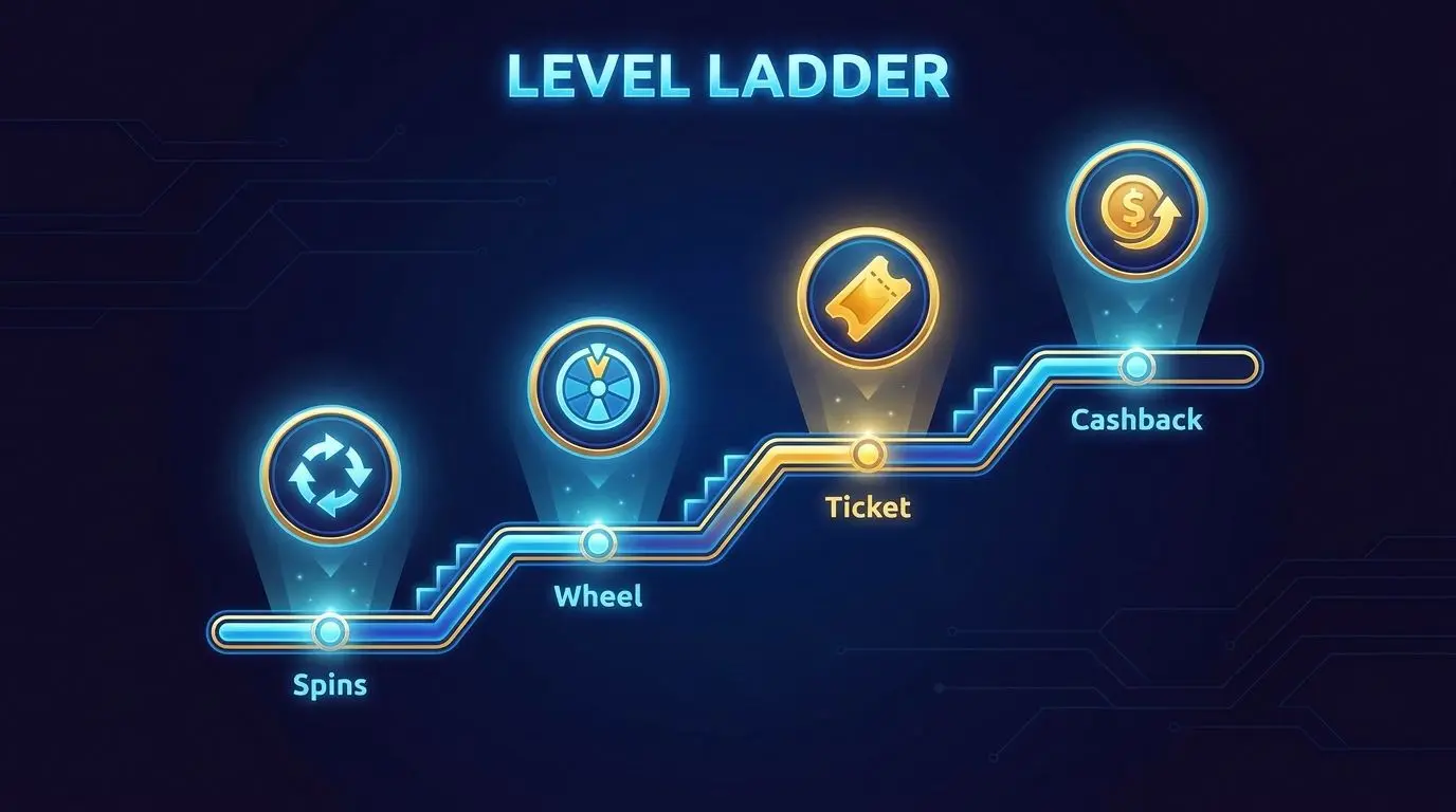 Nivåstege med olika rewards och tydlig progression