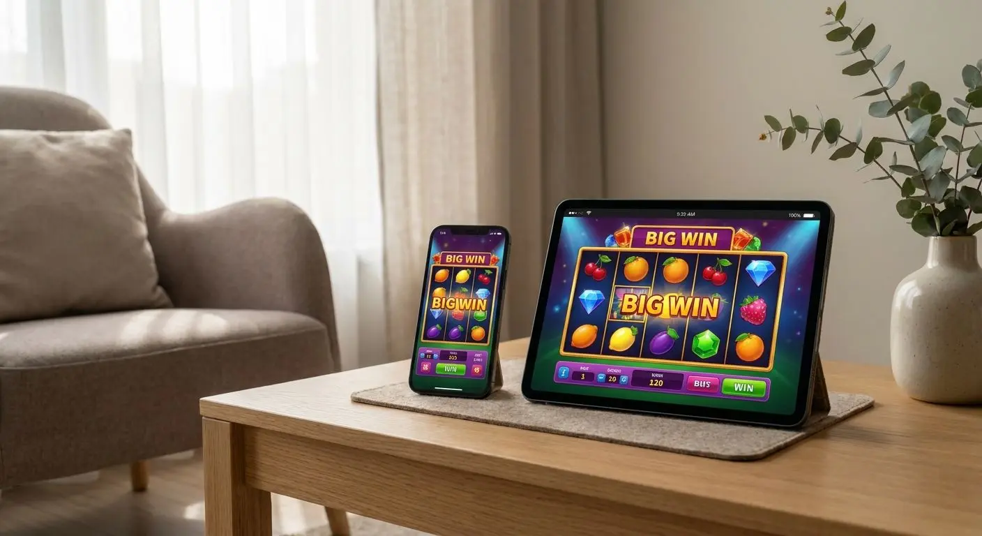 Mobil och surfplatta med slots på skärmen